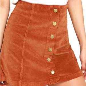 White Crow Austin Brown Corduroy Mini Skirt